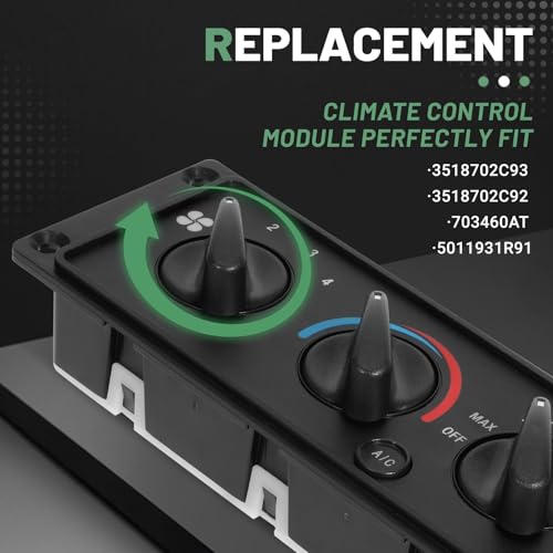 VORGENS AC Heater Climate Control Panel Compatible with 2000-2021 International 9100 9200 9400 | CAT CT660#Replace 3518702C93 3518702C92 703460AT 5011931R91 HVAC Temperature Control Switch - Thumbnail 4