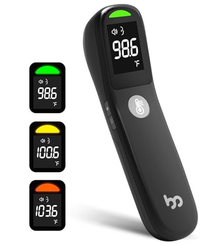 femometer family Thermometer for Adults and Kids, Automatic Measurement Within 1-3cm, Fast Accurate Baby Thermometer with Fever Alarm and Mute Mode, FSA HSA Eligible, Black