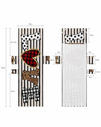 Love Valentine's Day Beach Lounge Chair Towel Cover, Soft Chaise Lounge Towel with Side Pockets Patio Pool Chairs Cover for Beach/Pool Sunbathing 29x85 Red Black White Plaid Rustic