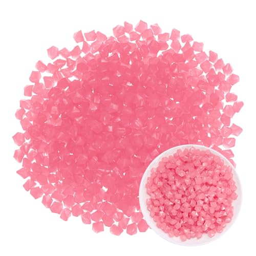 Grava acuario luminiscente rosa M METERXITY rombos de resina brillante que iluminan caminos