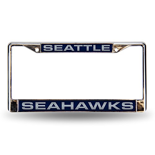 Rico Industries NFL Football Seattle Seahawks Standard Chrome Laser License Frame 12" x 6"
