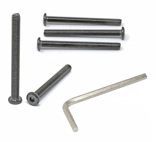 iexcell 5 Pcs M8 x 85mm Thread Pitch 1.25 mm Stainless Steel 304 Hex Socket Flat Head Cap Screws Furniture Screws Bolts,Black Oxide Finish,Come with Hex Key Spanner
