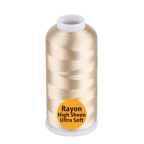 Image of Simthread Rayon Embroidery Thread 5500 Yards, 40wt 100% Rayon Viscose for Commercial and Domestic Machines - Latte 1055