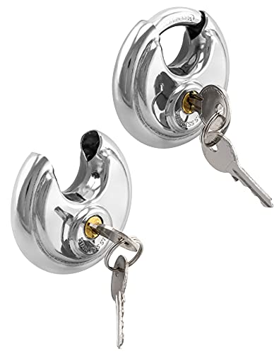 Qwork CA5123 Disc Locks, 1 Pack Heavy Duty Steel Keyed Padlock Disc Storage Locks For Storage Unit thumb #3