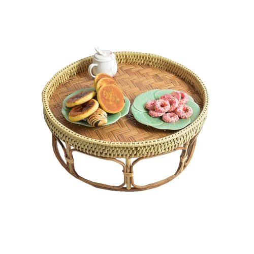 Table basse en rotin thaïlandais et bambou d'exception 35cm