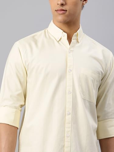 Image of Majestic Man Men's Solid Pure Cotton Casual Shirt - Slim Fit | Full Sleeves | Soft & Breathable Fabric
