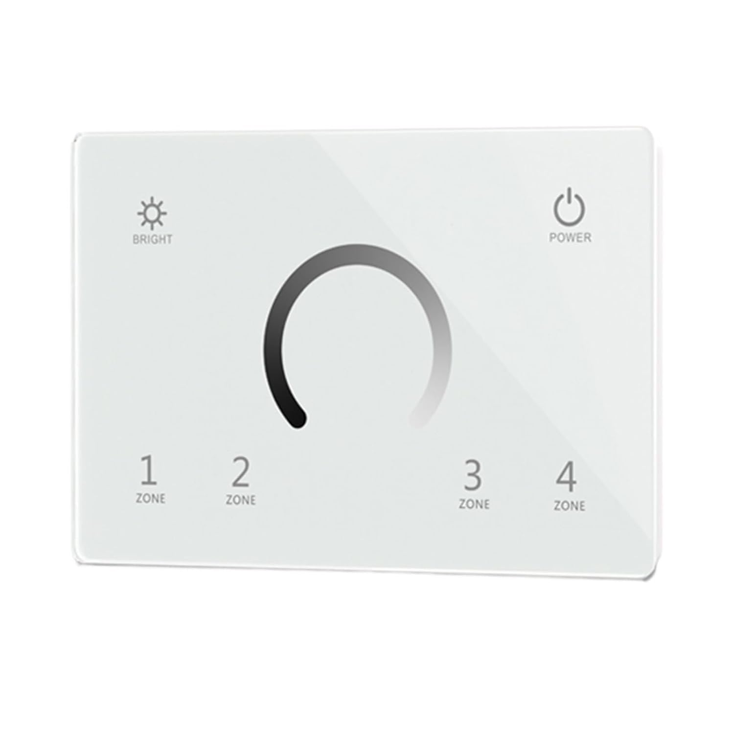 Wall Mounted 2.4G Dimming Panel Knob Touch Rotating Glass Panel 1 2 4 Zones Suitable for Monochrome Controller(PF1-2 Only)