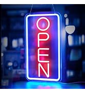 LED Neon Open Sign, 16.5"x 9" Business Hour Sign, Powered by USB with Switch, LED Display Window ...