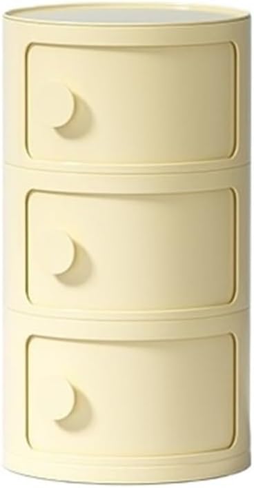 Small Bathroom Cabinet, Side Tables Bedroom, Cute Bedside Table with Storage, Modern Style Side Table for Living Room Bedroom Bathroom(Yellow,3 Tiers)