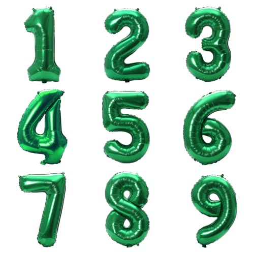 Image of YPSelected 32 Inch Large Foil Helium Number Balloon Birthday Wedding Party 0-9 (Green, 9)