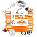 Ficstar 30FT Heated Water Hose for RV, Heated Drinking Water Hose Antifreeze to -45°F, 5/8" I.D. with 3/4" GHT Adapter, Lead and BPA Free,No Odor