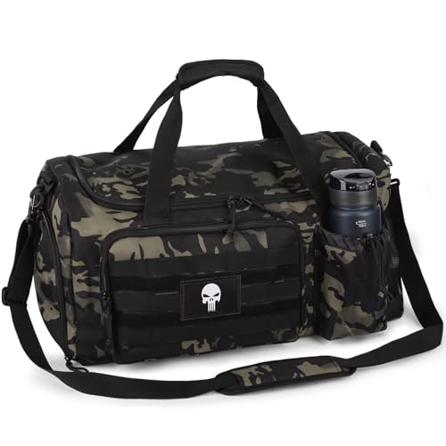 Sac de Sport Tactique 40L pour Homme – Grand Sac Multifonction avec Compartiment à Chaussures et Poche Humide, idéal pour Le Sport, Les Voyages, Le Camping...