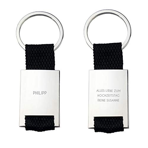 Preisvergleich Produktbild Geschenke.de Personalisierter Schlüsselanhänger mit Gravur klassisch - Metall-Anhänger mit Wunschtext