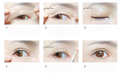 208Pcs Double Eyelid Tape Invisible Natural Double Sided Eyelid Sticker Instant Eye Lift for Heavy Saggy Hooded Dropy Mono-eyelids Small Eyes with Box Scissors and Fork - Image 4