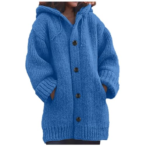 ChicCrate Fall Sweaters for Women Trendy Chunky Knit Open Front Cardigan Button Down Long Sleeve Shirt Loose Plus Size Tops