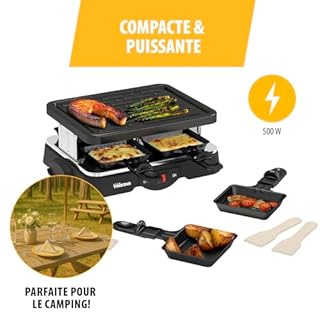 Tristar Raclette, Avec Plaque Gril, 4 Poêlons, Pour 4 Personnes, Revêtement Antiadhésif, 500 W, RA-2949