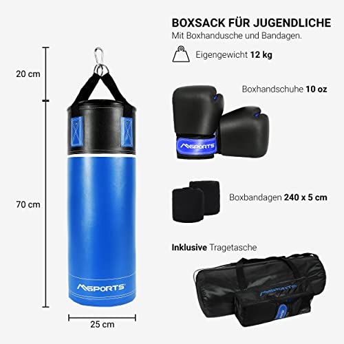 Boxsack Set für Kinder – MSPORTS Boxsack mit Zubehör und Tragetasche