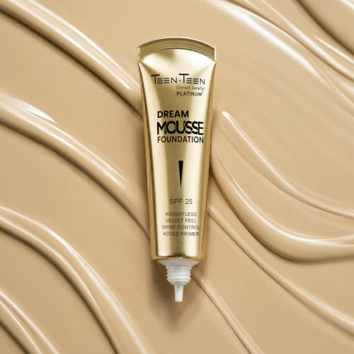 Image of TEEN TEEN Dream Mousse Foundation | Lightweight Velvet Finish with SPF 25 | Shine Control, Added Primer, Smooth Blendable Texture, Natural, 30ml