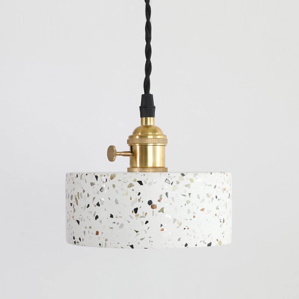 Lampe suspendues en ciment blanc terrazzo avec douille E27