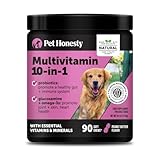 10-in-1 Dog Multivitamin Supplement with Glucosamine & Probiotics - Hip & Joint Support, Digestive Health, Immune Support, Heart & Skin - All-in-One Daily Vitamins & Omega-3s (Peanut Butter, 90 ct)