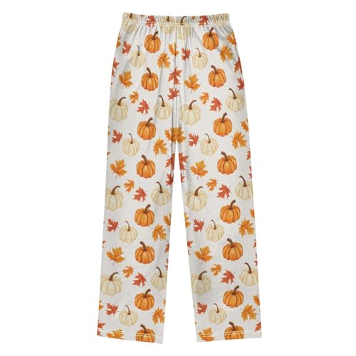 Farm Maple Leaves Pumpkins Boys Pants for Kids Jogger Pants with Pockets S2