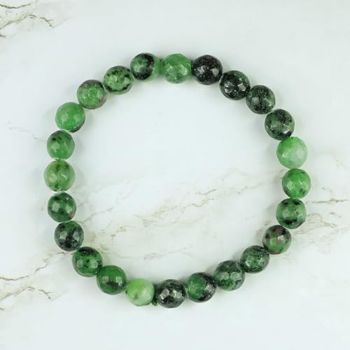 Image of Reiki Crystal Products Natural Crystal Stone 8 mm Faceted Diamond Cut Beads Bracelet for Men & Women | Reiki Charged Gemstone Bracelet | Multiple Stone Variants Available