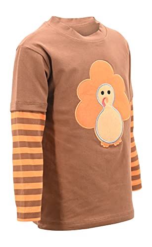 Image of Unique Baby Boys Shirts for Kids and Toddlers Striped Layered Long Sleeve with Embroidery