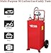 TUFFIOM 30 Gallon Portable Gas Caddy with Wheels,Fuel Storage Tank, Gasoline Diesel Can with Fuel Transfer Rotary Hand Siphon Pump for Automobile ATV Car Mower Tractor Boat Motorcycle,Red