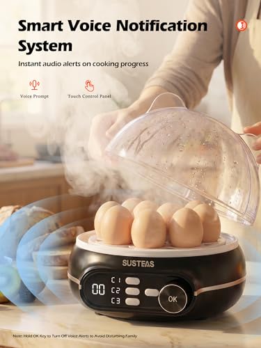SUSTEAS Rapid Egg Cooker 9 Eggs, Soft, Medium, Hard Boiled, Poached - image 5