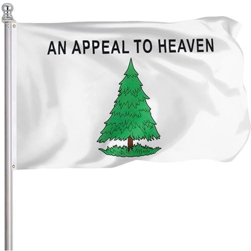 FLGCLUB An Appeal to Heaven flag 3x5 Ft Outdoor Vibrant Color Fade Resistant Pine Tree Flags Polyster Double Stitched Canvas Header and Brass Grommets