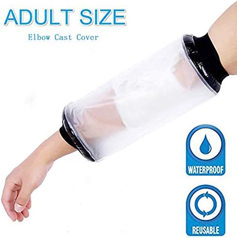 Elbow Arm Bandage Waterproof Protector Cast Cover for Shower PICC line Surgery Keep Injury Wound Dry Showering Bathing Swimming 100% Reusable Watertight Protection Seal Adult 12''