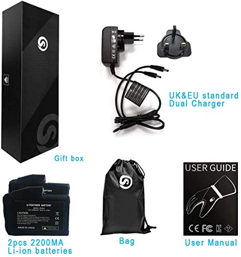 Verwarmde handschoenen, motorhandschoenen, oplaadbare lithiumbatterij, skiën wanten voor heren en dames, skiën, jagen, vissen, paardrijden, fietsen, kamperen, wandelen, motorrijden, handwarmer - Afbeelding 7