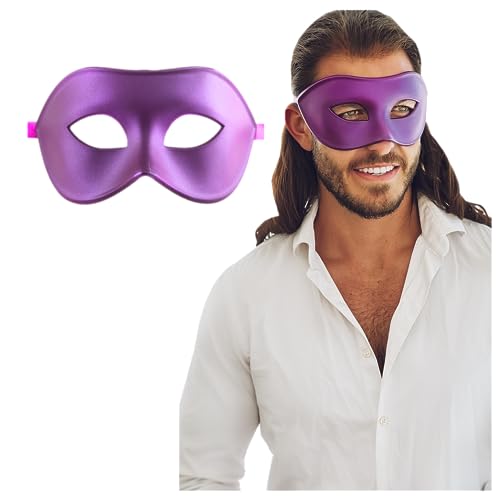 Purple Masquerade Mask For Men Antique Look Mask for Masquerade Party, Venetian Party, Mardi Gras, Halloween & Masquerade Ball (Purple)