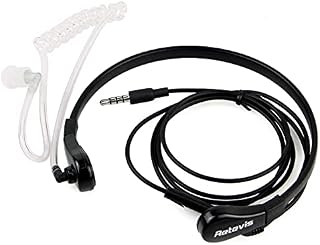 Retevis Throat Mic Earpiece, 1 Pin 3.5 mm, Cover Air Tube Headset Compatible with Mobile Phones Samsung HTC LG, Walkie Talkies, Remote Mic, Earphones with Microphone, Call Control (1 Pcs)