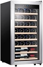 Kalamera KRC-86FCSS-W Wine Refrigerator, 28 Bottles 86 Litres, Touch Control Panel, Stainless Steel Glass Door, 5-18 °C Co...