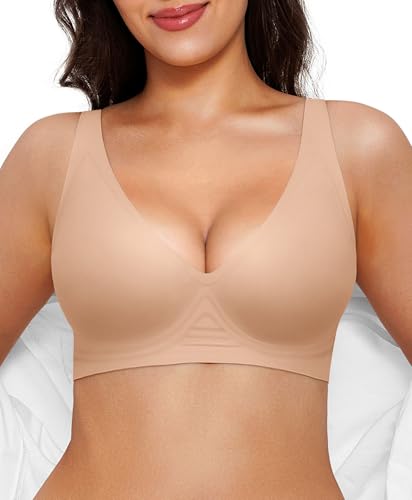 Seamless Bra Wireless Bras with Support and Lift Push Up Minimizer Bras for Women No Underwire...