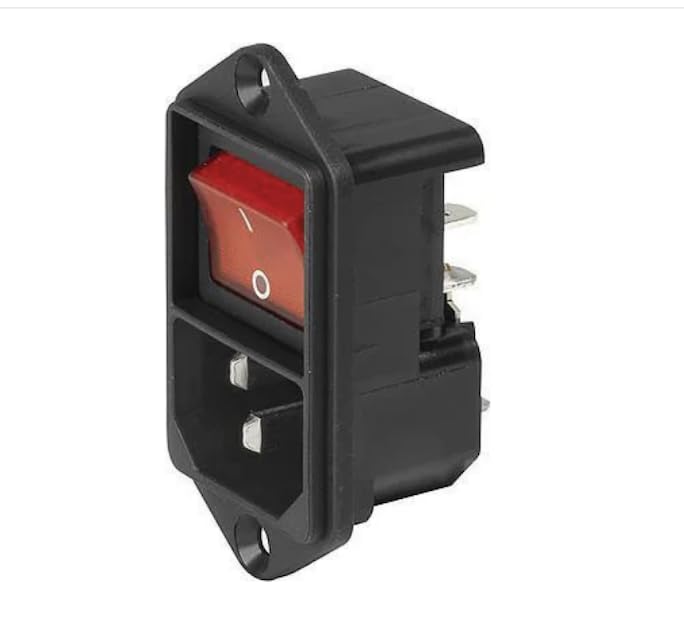 4302.2141, AC Power Entry Modules Power Entry Module, 250V, Illumination, Screw in Panel Mounting, Green
