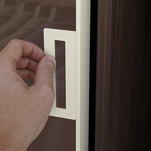 Hrx Stq Sliding Aluminium Barn Door Handle, Self-Adhesive Edge For Pocket Closet Doors - Screwlesss, Peel And Stick, Complete Kit - 2 Pack - White #TOP6
