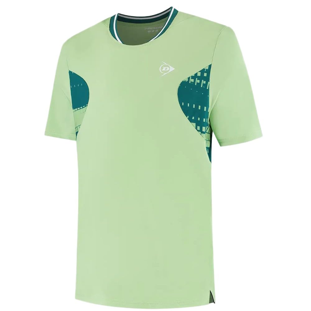 Départ Dunlop pour Hommes – Vert Clair/Épicéa ombragé | T-Shirt de Tennis de Performance/Padel
