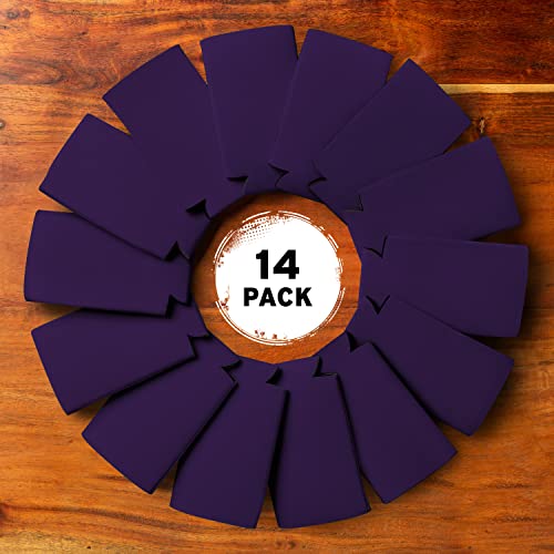 Image of White Claw Slim Can Cooler Sleeves (14-Pack) - Soft Insulated Koolies for Tall Cans (Purple)