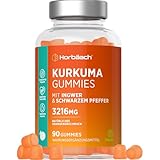 Curcuma Extrakt Gummibärchen | 95% Curcuminoide | mit Ingwer | 90 Vegane Gummies | Gelenk und Entzündungsunterstützung | Natürlicher Orangengeschmack | by Horbaach