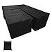 Coperture Per Divani Da Giardino A Forma Di L/V, Copertura Protettiva Divano Angolare Copri Esterno Per Mobili Rattan Copridivano Antipolvere Durevole Protezione (270x270x90cm+155x95x68cm, NERO)