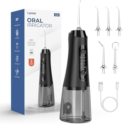 Irrigador Dental Eléctrico Portátil, 320ML Profesional Water Flos...