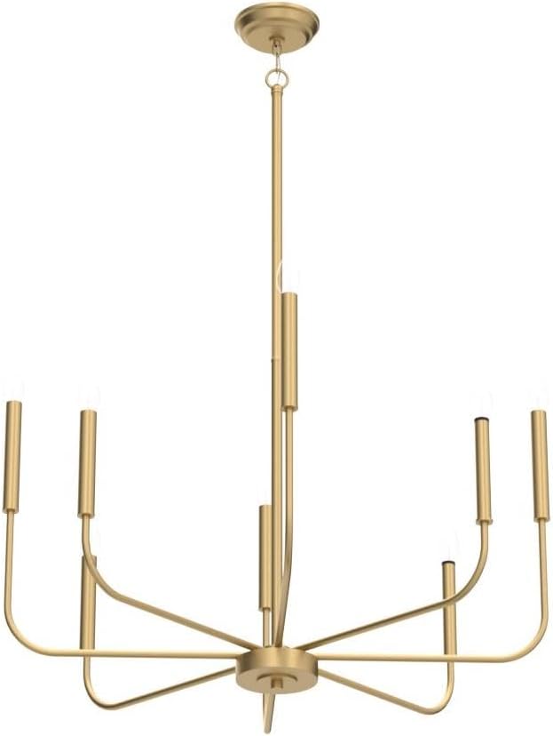 Gold Modern Chandelier, 8-Light Candle Light Fixture for Dining Room, Bedroom, Kitchen, Living Room, Foyer, Entryway