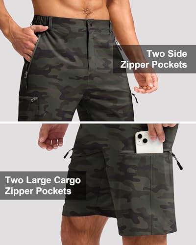 Image of G Gradual Men's Hiking Cargo Shorts 9 inch Quick Dry Lightweight with 4 Pockets