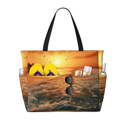 Sac de voyage en toile imprimé floral et grand fourre-tout d'épicerie pour femme