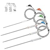 4-Pack Upgraded Replacement Probe Kit for Thermopro TP20 TP930 TP829 TP25 TP27 TP28,Ultra Accurate Fast Meat Temperature Ambient Probe for TP20 TP17 TP-27 TP17H TP930 TP829 TP826 TP28 with Probe Clip