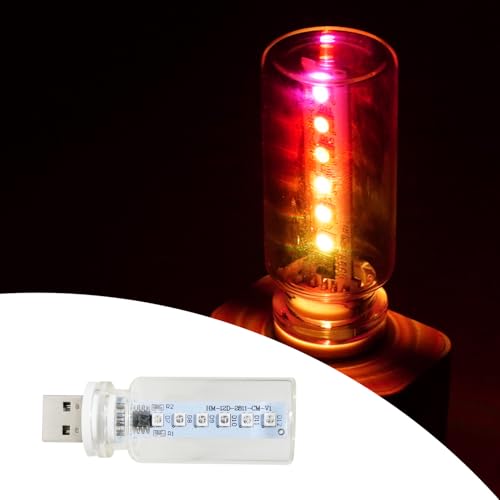 GZ5CG Car Interior Led Light Glass Bulb USB 5V Plug in, RGB 7 Colors 7 Modes Color Changing Touch Control, Memory Function, for Car Indoor Bedroom Desktop Bathroom Night Light Decor (1 Pc)