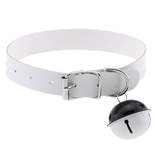 FM FM42 Multicolor PU Simulated Leather Bell Belt Collar Choker Necklace - White
