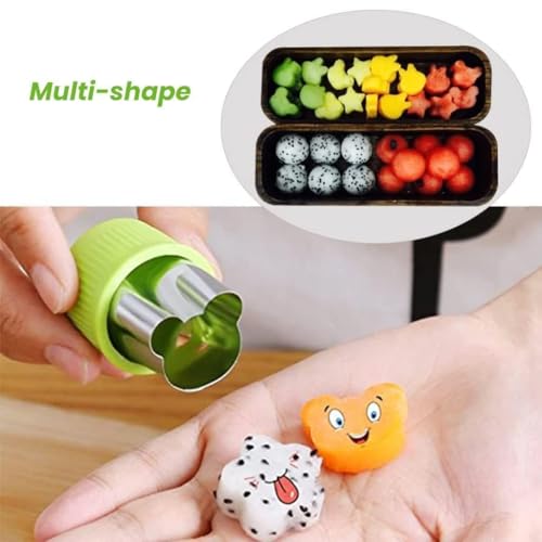Image of 12 Pcs Fruit Vegetable Cutter Shapes Set - Stainless Steel Cookie Cutters for Kids, Decorative Sandwich & Food Molds, Bento Lunch Box, Pastry Baking Tools for Fruits & Veggies (12 Pcs)